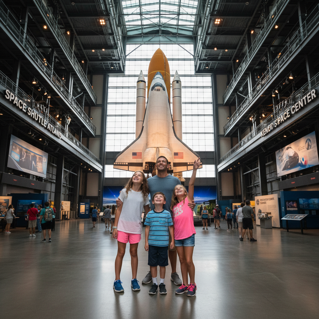 Familia no Kennedy space center